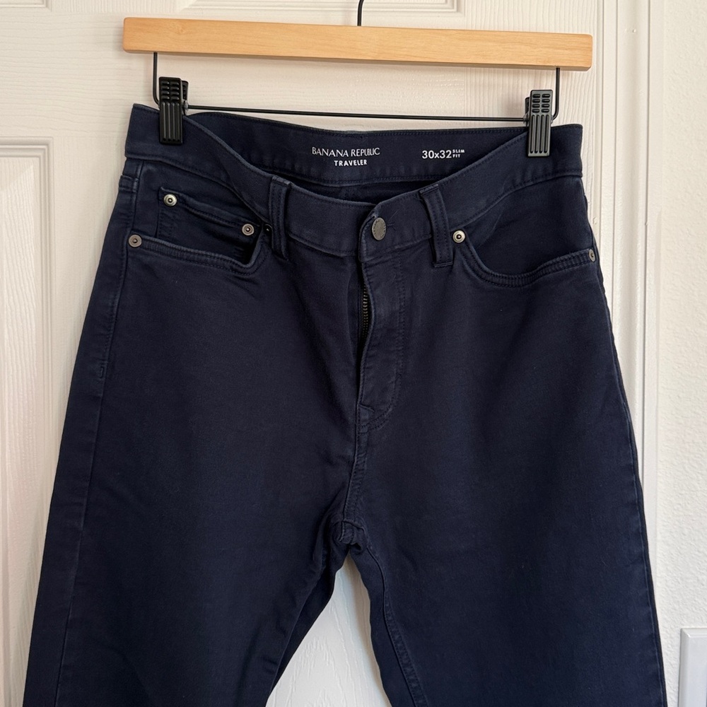Banana Republic | Men's Traveler Navy Blue Slim Jeans